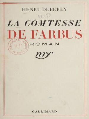 cover image of La comtesse de Farbus